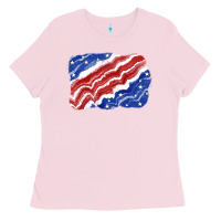 Bubblegum Pink Patriotic tie dye background 4th of july Ladies Tee - CowGirlArtShop