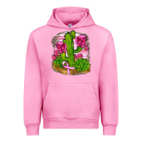 Fuchsia Pink breast cancer cactus Urban Hoodie - FaDigitalArtStudio