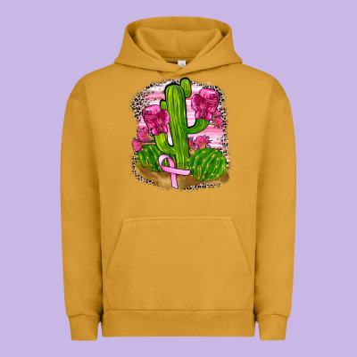 Breast Cancer Cactus Urban Hoodie Designed By Fadigitalartstudio