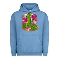 Pigment Pebble Blue breast cancer cactus Urban Hoodie - FaDigitalArtStudio
