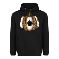 Black Soccer Pumpkin Heavyweight Hoodie - texasbilliewilder