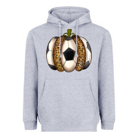 Heather Grey Soccer Pumpkin Heavyweight Hoodie - texasbilliewilder
