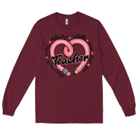Burgundy valentine's day pencil heart teacher quotes Long Sleeve Tee - MaliasSmallBusiness