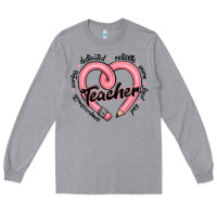 Heather Grey valentine's day pencil heart teacher quotes Long Sleeve Tee - MaliasSmallBusiness