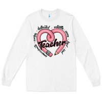 White valentine's day pencil heart teacher quotes Long Sleeve Tee - MaliasSmallBusiness