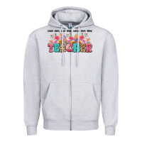 Heather Grey teach them love them watch them grow teacher Zipper Hoodie - Artiststas