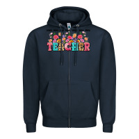 Navy teach them love them watch them grow teacher Zipper Hoodie - Artiststas