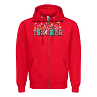 Red teach them love them watch them grow teacher Zipper Hoodie - Artiststas