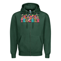 Sports Green teach them love them watch them grow teacher Zipper Hoodie - Artiststas