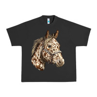 Pigment Black appaloosa horse Urban Heavy Tee - LillyAllenDesigns