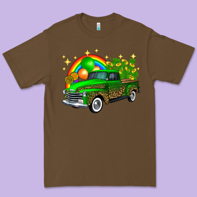 St Patricks Shamrock Gold Rainbow Balloon Candy Truck Premium Tee Designed By Fadigitalartstudio