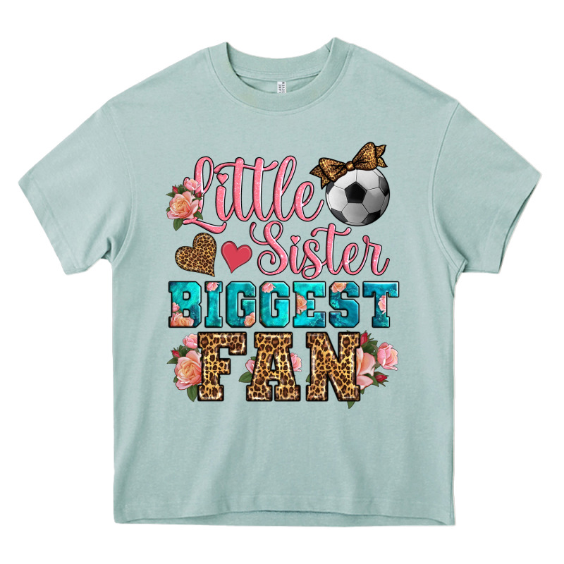 Little Sister Biggest Fan Soccer Heavy Core Tee by HRA Design Shop | Teevron