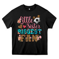Black little sister biggest fan soccer Heavy Core Tee - HRA Design Shop