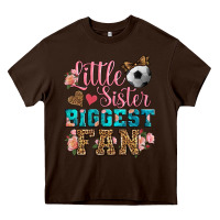 Chocolate Brown little sister biggest fan soccer Heavy Core Tee - HRA Design Shop