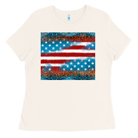 Bone Leopard glitter American flag tumbler Ladies Tee - Neo Western