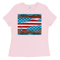 Bubblegum Pink Leopard glitter American flag tumbler Ladies Tee - Neo Western