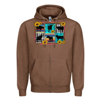 Chestnut cow sunflower leopard Zipper Hoodie - Artiststas