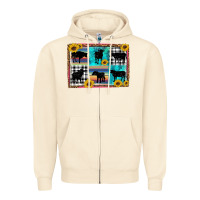 Sandshell cow sunflower leopard Zipper Hoodie - Artiststas