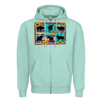Seafoam cow sunflower leopard Zipper Hoodie - Artiststas