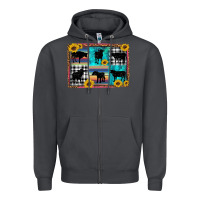 Smoke cow sunflower leopard Zipper Hoodie - Artiststas