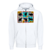 White cow sunflower leopard Zipper Hoodie - Artiststas