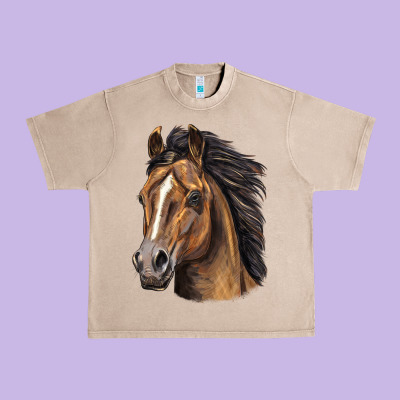 Quarter Horse Portrait Urban Heavy Tee Designed By Lillyallendesigns