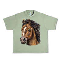 Oil Green quarter horse portrait Urban Heavy Tee - LillyAllenDesigns