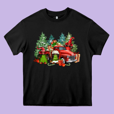 Merry Christmas Truck Afro Gnomies Heavy Core Tee Designed By Fadigitalartstudio
