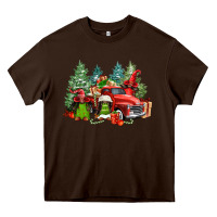 Chocolate Brown merry christmas truck afro gnomies Heavy Core Tee - FaDigitalArtStudio