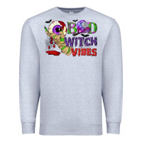 Heather Grey Bad witch vibes Premium Sweatshirt - NancyCooperArtShop