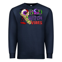 Navy Bad witch vibes Premium Sweatshirt - NancyCooperArtShop