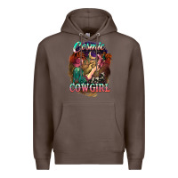 Coffee Cosmic Cowgirl Premium Hoodie - HowdyJamesFarm