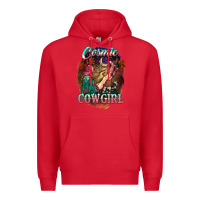 Red Cosmic Cowgirl Premium Hoodie - HowdyJamesFarm