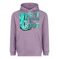 Lavender Give Cancer the boot Ovarian Cancer teal ribbon Heavyweight Hoodie - NancyCooperArtShop