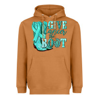 Meerkat Give Cancer the boot Ovarian Cancer teal ribbon Heavyweight Hoodie - NancyCooperArtShop