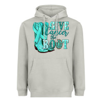Moon Dust Give Cancer the boot Ovarian Cancer teal ribbon Heavyweight Hoodie - NancyCooperArtShop