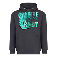 Smoke Give Cancer the boot Ovarian Cancer teal ribbon Heavyweight Hoodie - NancyCooperArtShop