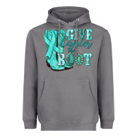 Storm Give Cancer the boot Ovarian Cancer teal ribbon Heavyweight Hoodie - NancyCooperArtShop