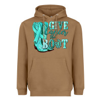 Toasted Coconut Give Cancer the boot Ovarian Cancer teal ribbon Heavyweight Hoodie - NancyCooperArtShop