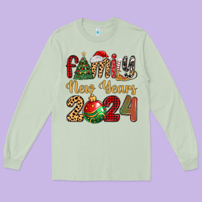 Family New Years 2024 Long Sleeve Tee Designed By Maliassmallbusiness