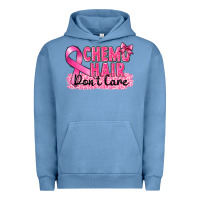 Pigment Pebble Blue Breast Cancer Chemo hair don't care Urban Hoodie - FaDigitalArtStudio
