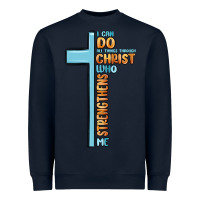 Navy i can do all things through christ who strengthens Heavyweight Sweatshirt - MaliasSmallBusiness