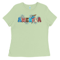 Matcha Lightning bolt with America Ladies Tee - Neo Western