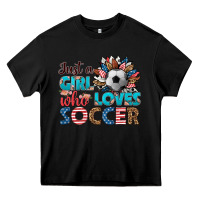 Black just a girl who loves soccer Heavy Core Tee - HRA Design Shop