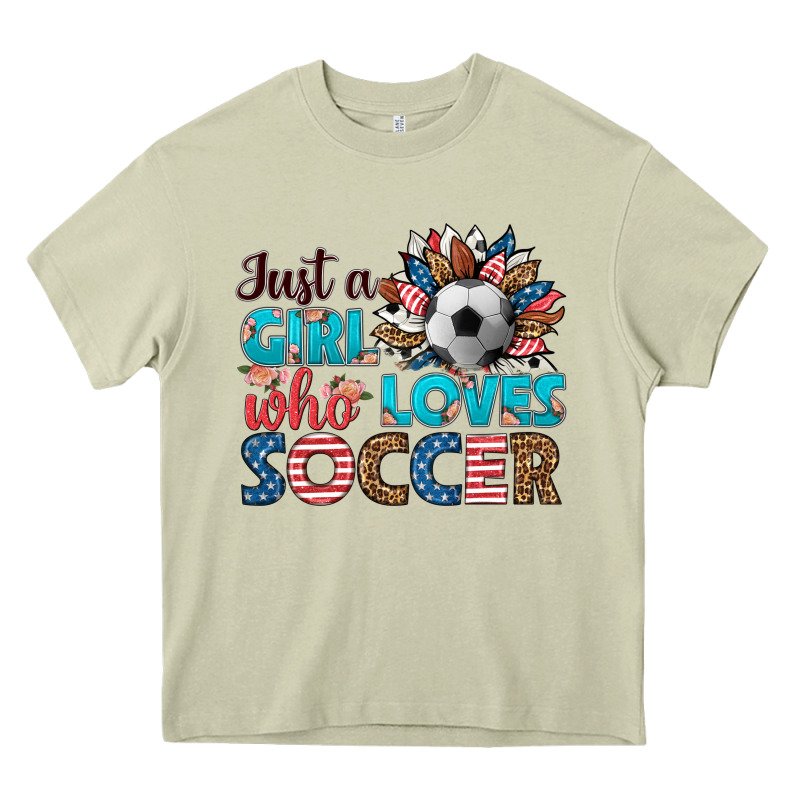 Just A Girl Who Loves Soccer Heavy Core Tee by HRA Design Shop | Teevron