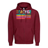Burgundy teacher believe Zipper Hoodie - Artiststas
