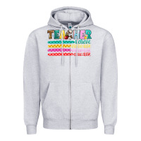Heather Grey teacher believe Zipper Hoodie - Artiststas