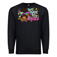 Black 70's made 80's raised afro messy bun Premium Sweatshirt - texasbilliewilder
