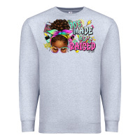 Heather Grey 70's made 80's raised afro messy bun Premium Sweatshirt - texasbilliewilder