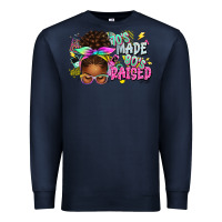 Navy 70's made 80's raised afro messy bun Premium Sweatshirt - texasbilliewilder